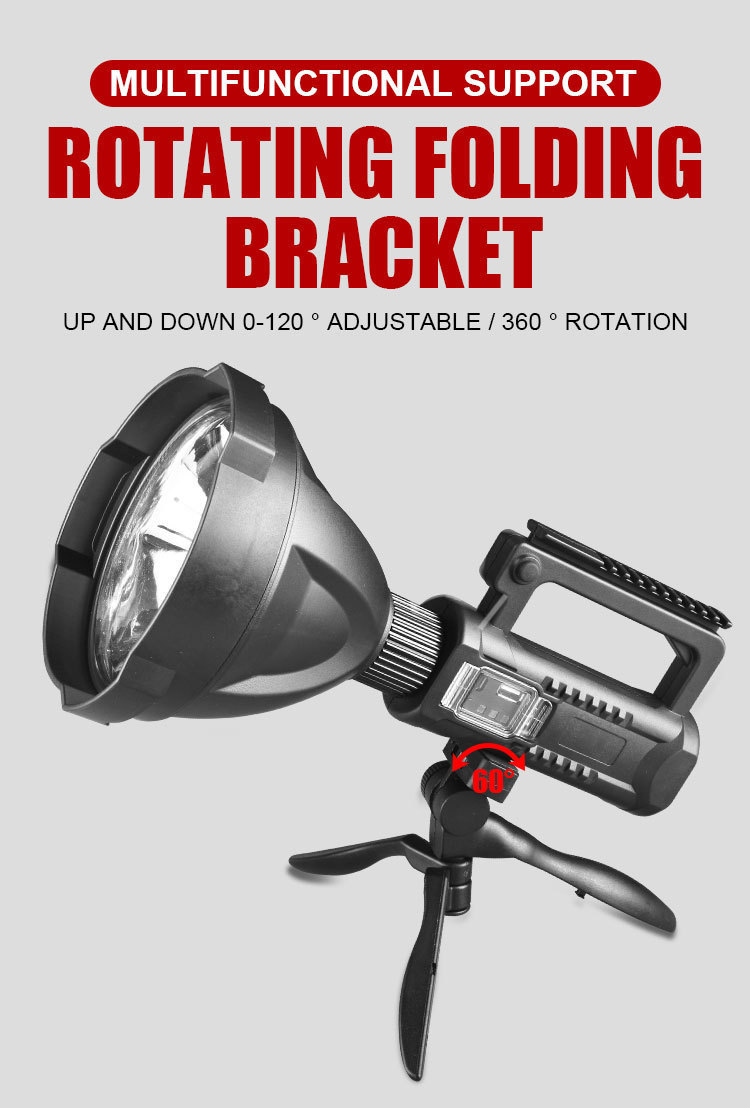 The new cross-border P70 high-intensity searchlight, USB charging emergency light, outdoor waterproof large light cup, LED portable light pic 9