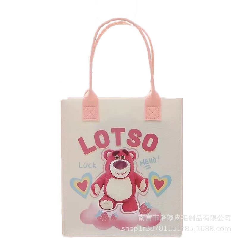 新款手提包女士手提袋手拎包大容量敞口时尚毛毡购物袋详情9