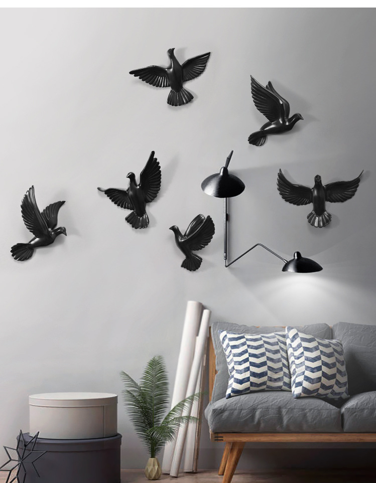 Cross-border supply of pigeon wall decorations, resin handicrafts, living room TV background wall decorations, soft furnishings, wall hangings pic 18