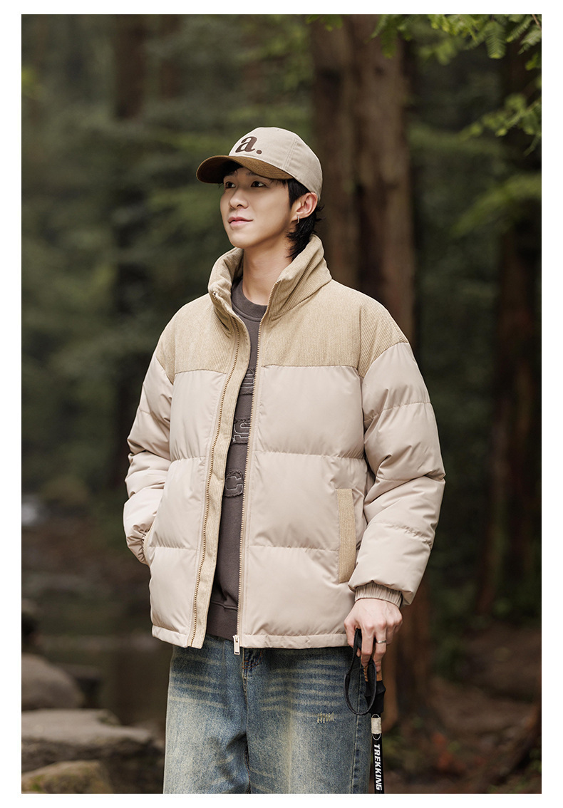 New winter fleece cotton-padded jackets for both men and women, thickened and warm cotton-padded jackets, couple bread jackets, and trendy color-blocked cotton-padded jackets pic 4