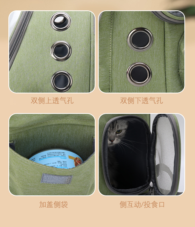 Portable and breathable cat bags for going out, space pet cabin, double-shoulder cat backpack, cat cage, dog and cat schoolbag, cat supplies pic 4