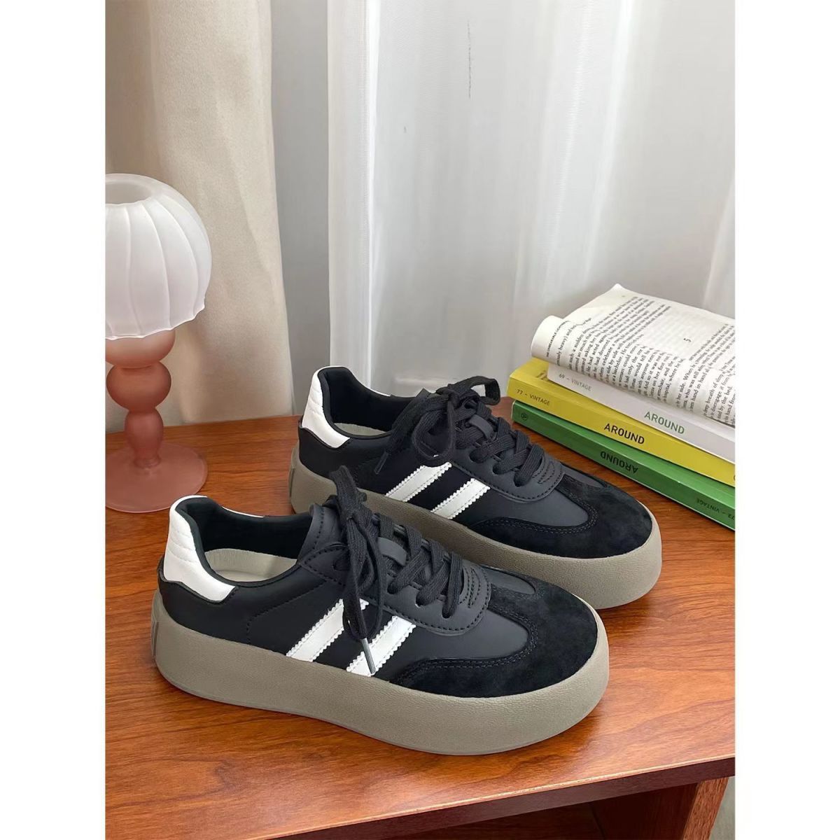 德训鞋2025冬季新款女鞋舒适时尚低帮休闲复古板鞋厚底增高小白鞋详情20