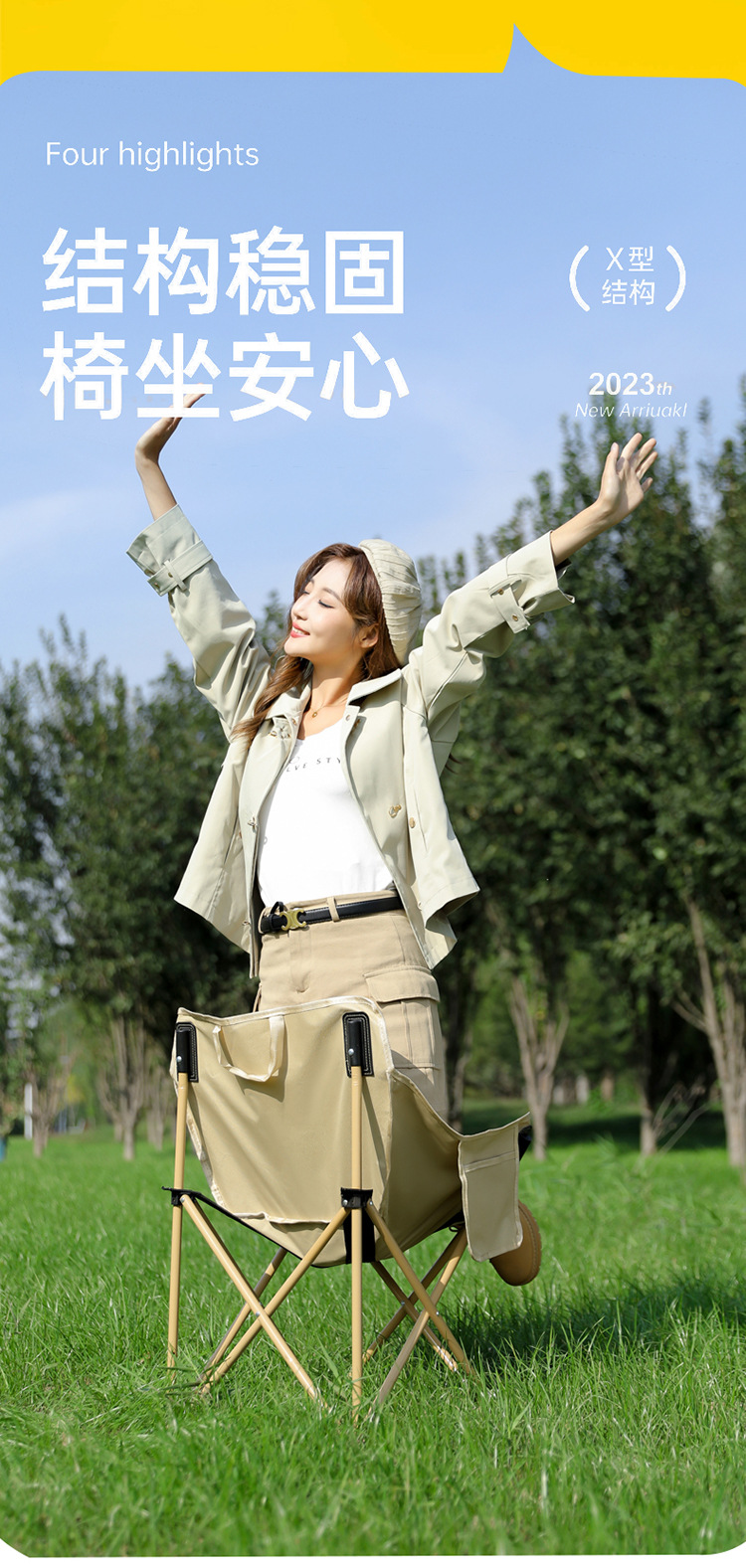 Outdoor folding chairs, portable moon chairs, camping chairs, folding table chairs, beach chairs pic 11