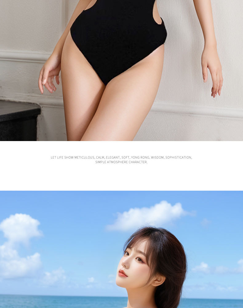 Swimsuit Women 2025 New one-piece sexy small bust, slimming and belly covering, high-end seaside vacation swimsuit -125085 pic 12
