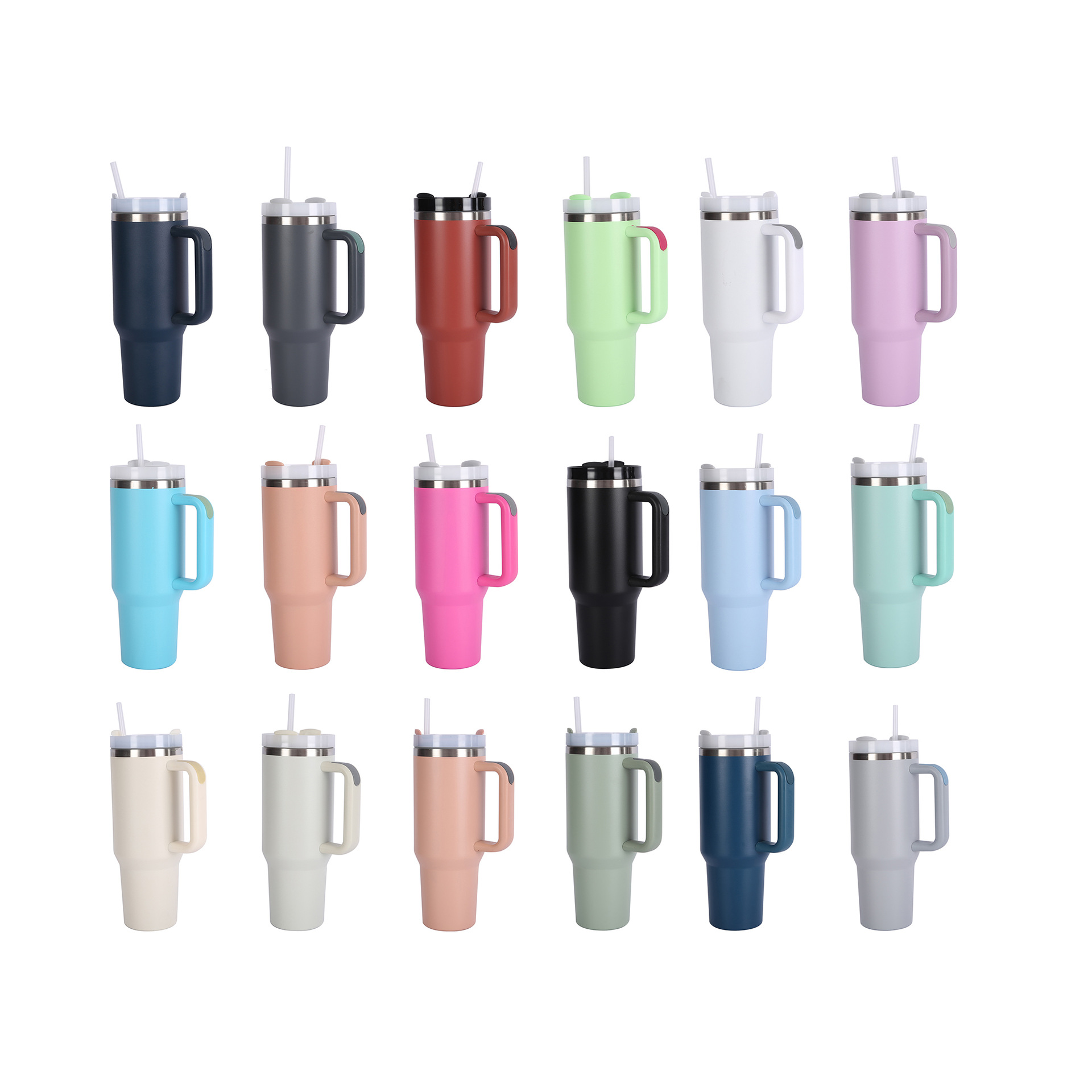 跨境40oz二代汽车杯冰霸杯304不锈钢保温杯带手柄吸管杯带吸管详情1