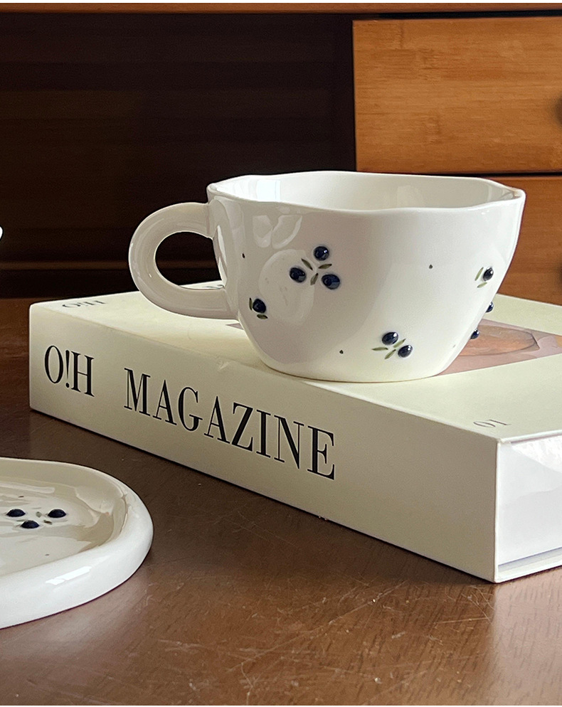 高颜值陶瓷马克杯ins风手捏咖啡杯家用办公室水杯拿铁拉花杯子详情6