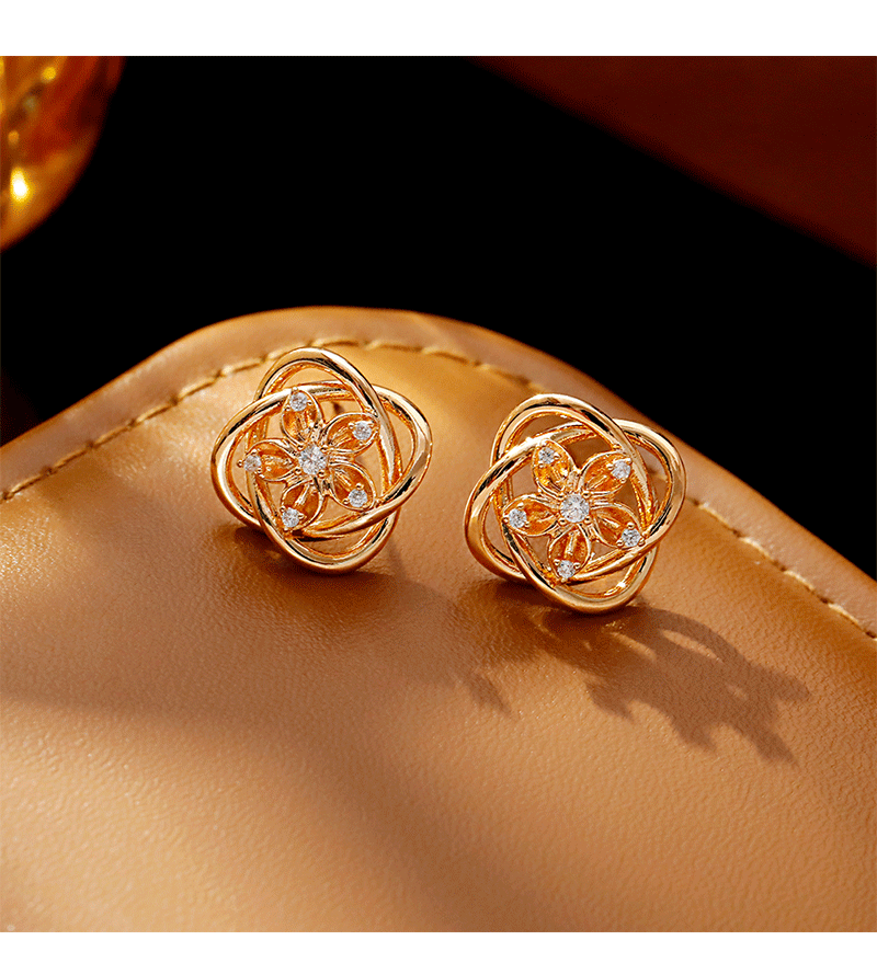 Hyacinth temperamento moda simple pendientes ajardinado delicado incrustado zirconia commuter múltiples orejeras diseño de nicho sentido orejeras para mujeres pic 7