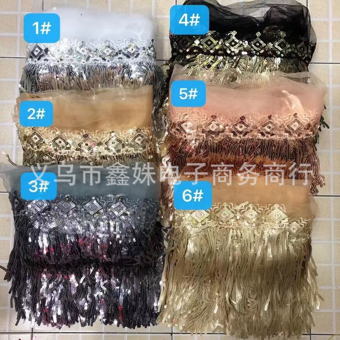 Handmade sequined tassels, fashionable sequined tassels, wedding dresses, evening gowns, dance costumes and tassels pic 9