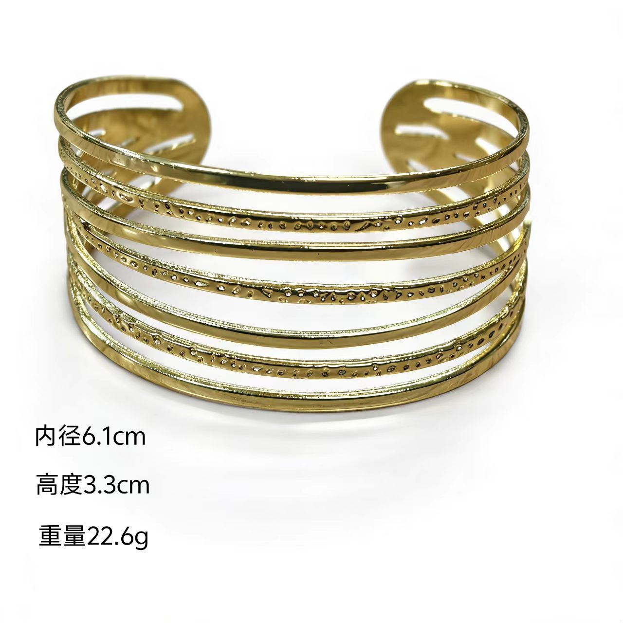 Cross-border European and American style simple multi-layer open bracelet, a fashionable and versatile metal bracelet for women's fashion accessories pic 7