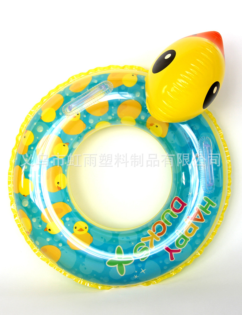 儿童泳圈婴儿座圈充气透明坐圈带头艇宝宝戏水圈小黄鸭加厚游泳圈详情3