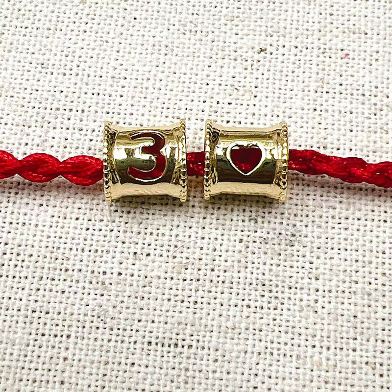 Copper-plated real gold, small waist, digital heart, beaded and decorated, bucket beads, tube beads, DIY bracelet, necklace, beaded arrangement and beaded transportation pic 9