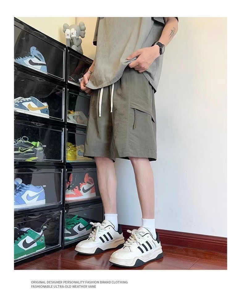潮牌工装短裤男士夏季薄款2025新款运动裤外穿冰丝百搭五分休闲裤详情6