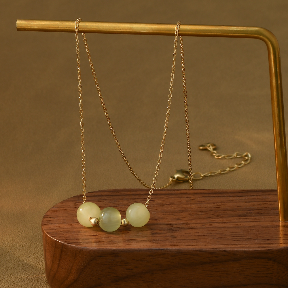 新中式风仿和田玉项链女2024新款潮小众设计感高级锁骨链气质轻奢详情9