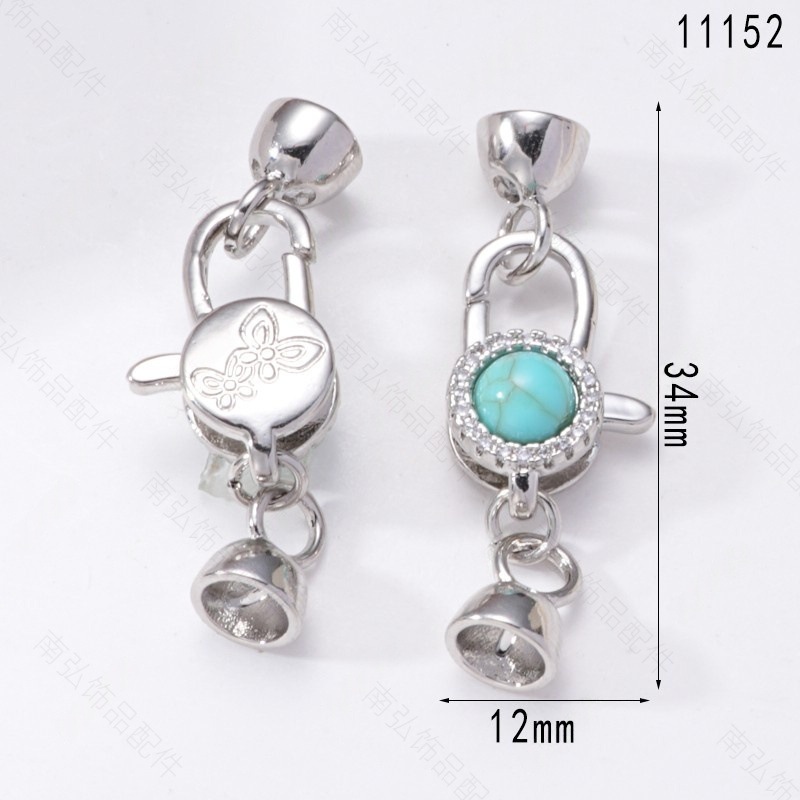 Pearl necklace clasp rose shell blade pin clasp connection end clasp sweater chain diy jewelry accessory pearl necklace clasp head full inlay zircon heavy industry lobster clasp spring clasp handmade end clasp sweater chain pic 16