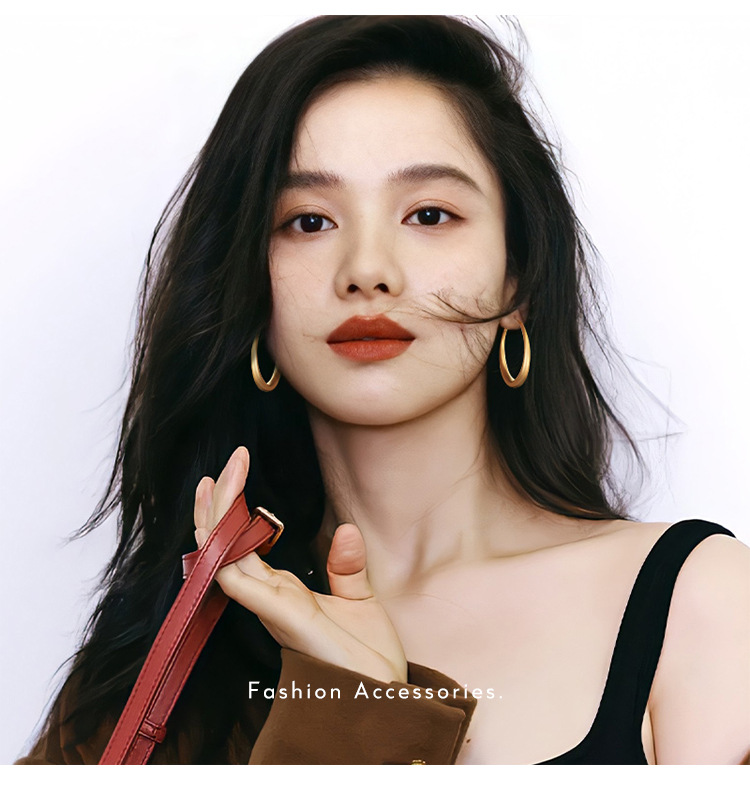 大圆圈螺旋耳夹女款2024新款爆款素圈高级感无耳洞耳环方圆脸耳饰详情17