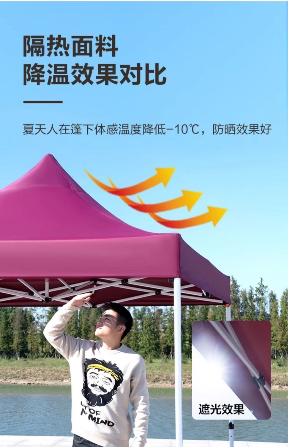 户外伞四脚防雨帐篷户外遮阳棚四角摆摊用雨棚大伞地摊棚子详情19