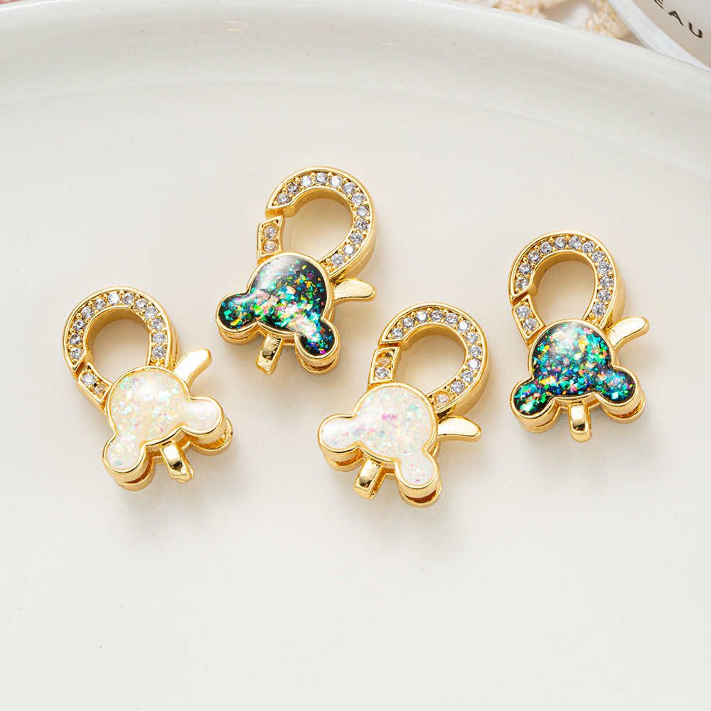 diy copper plated 18k real gold double-ring pearl string necklace clasp, jewelry, handcrafted bead necklace accessory pic 19