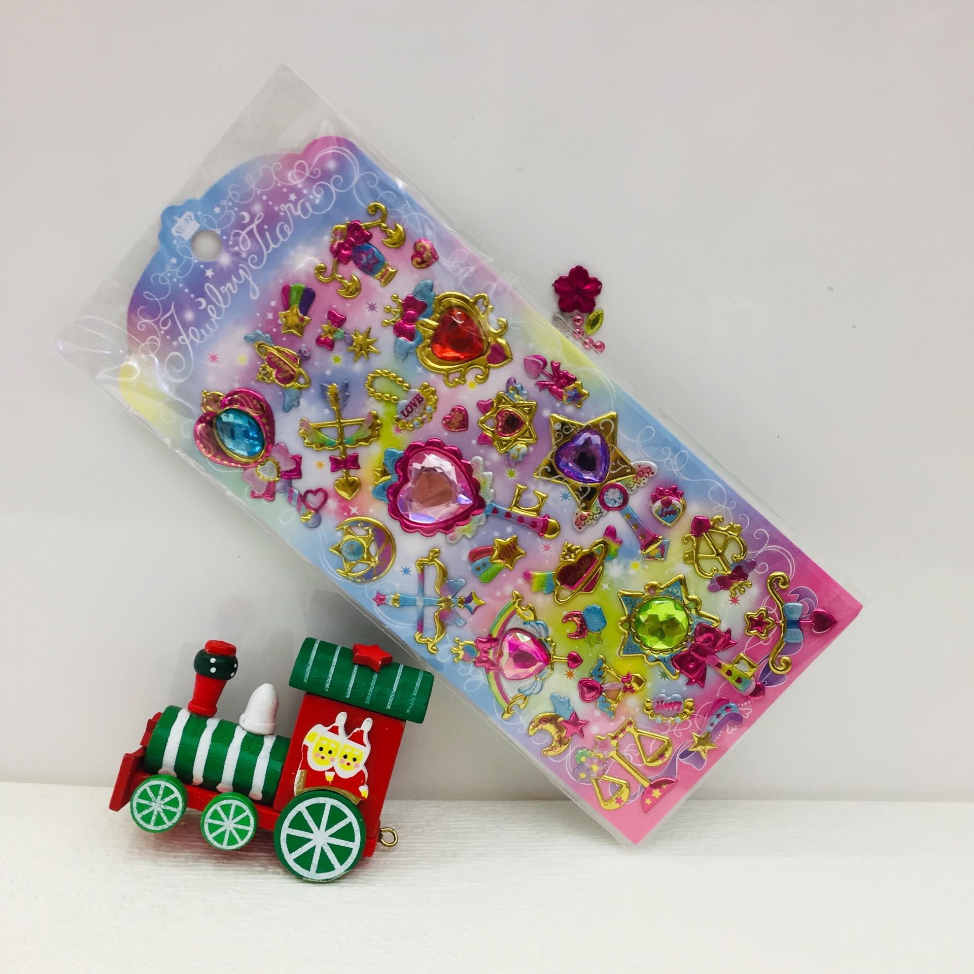 批发彩钻装饰手工贴画镭射女孩公主儿童立体水晶贴宝石钻石贴纸详情16