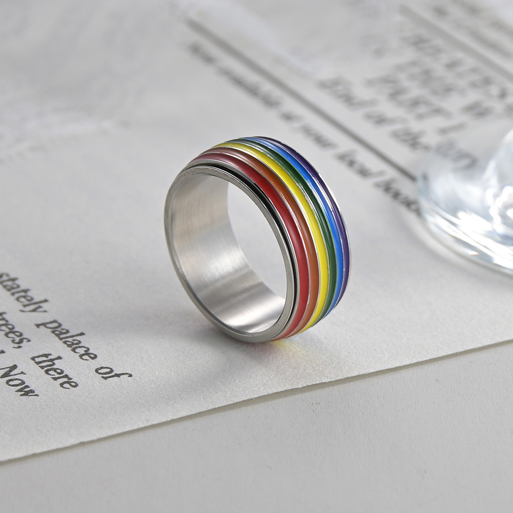 The new rainbow rotatable ring for both men and women in cross-border e-commerce is a bestseller in Europe and America on Amazon. It is a hit product of Shein pic 6