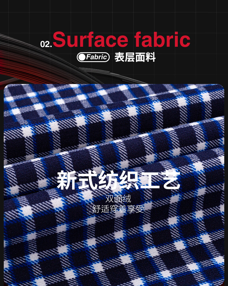 保暖男士格子衬衣加绒加厚格子印花双面绒衬衫秋冬衬衫多色可选详情8