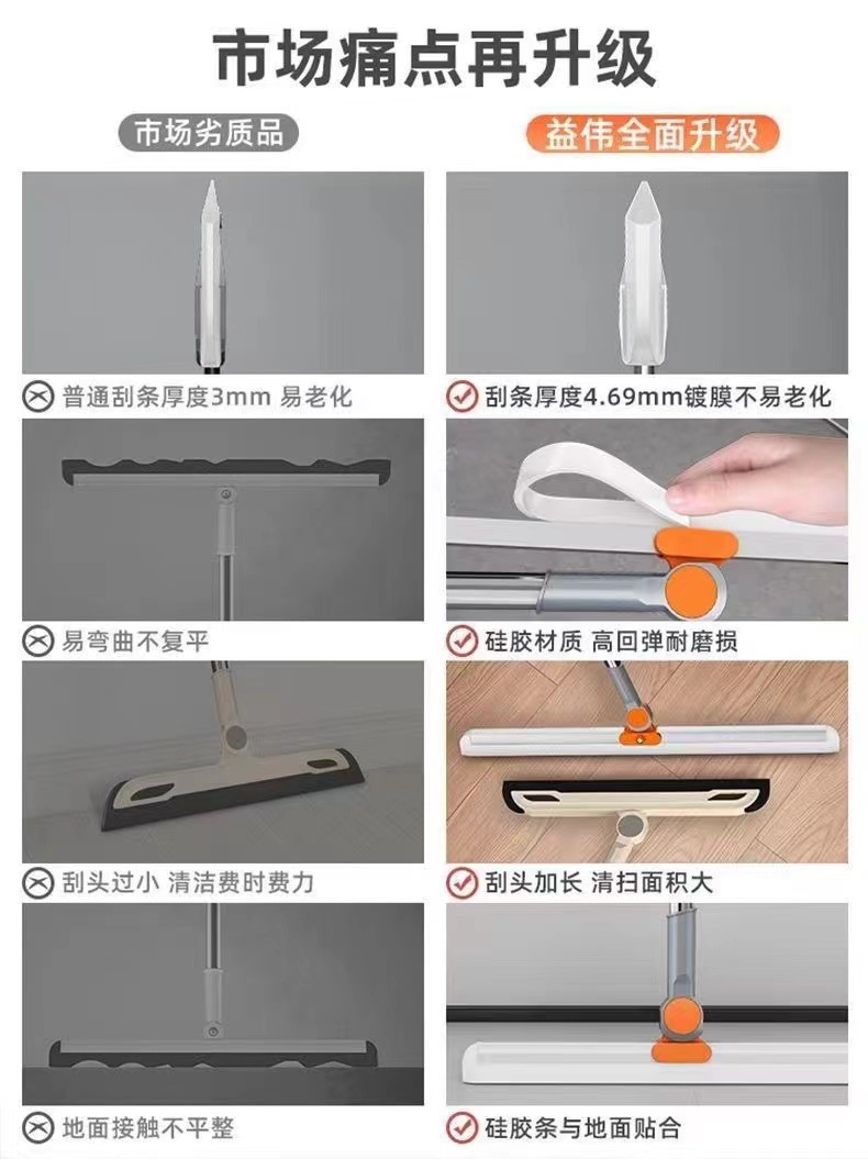 硅胶地刮家用卫生间刮水器扫发扫水魔术扫把浴室地板玻璃刮水神器详情7