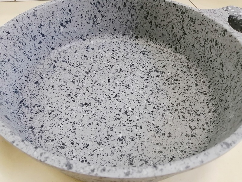 Double-ear double-bottom granite cast aluminum wok, flat pan, hot pot, multi-functional pot, induction cooker, gas universal WOK pic 6