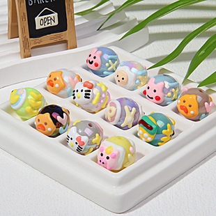 卡16七彩电镀珠中珠手绘珠素材diy手链车挂串珠散珠珠子厂家批发详情5