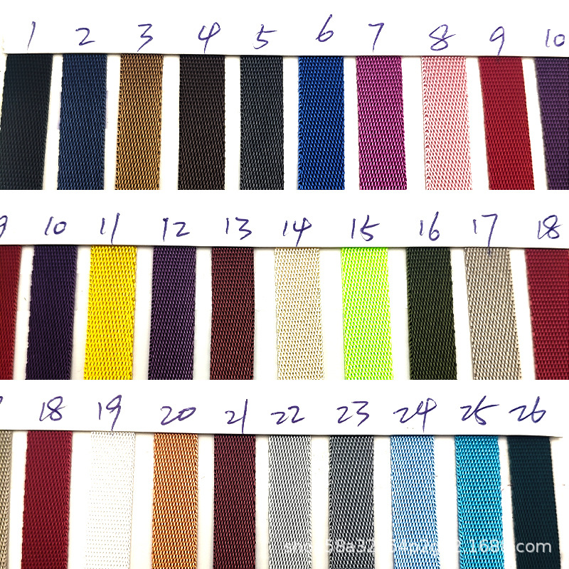 全新料丙纶PP600D幼坑纹美国纹织带现货箱书背包肩带提手切割加工详情43