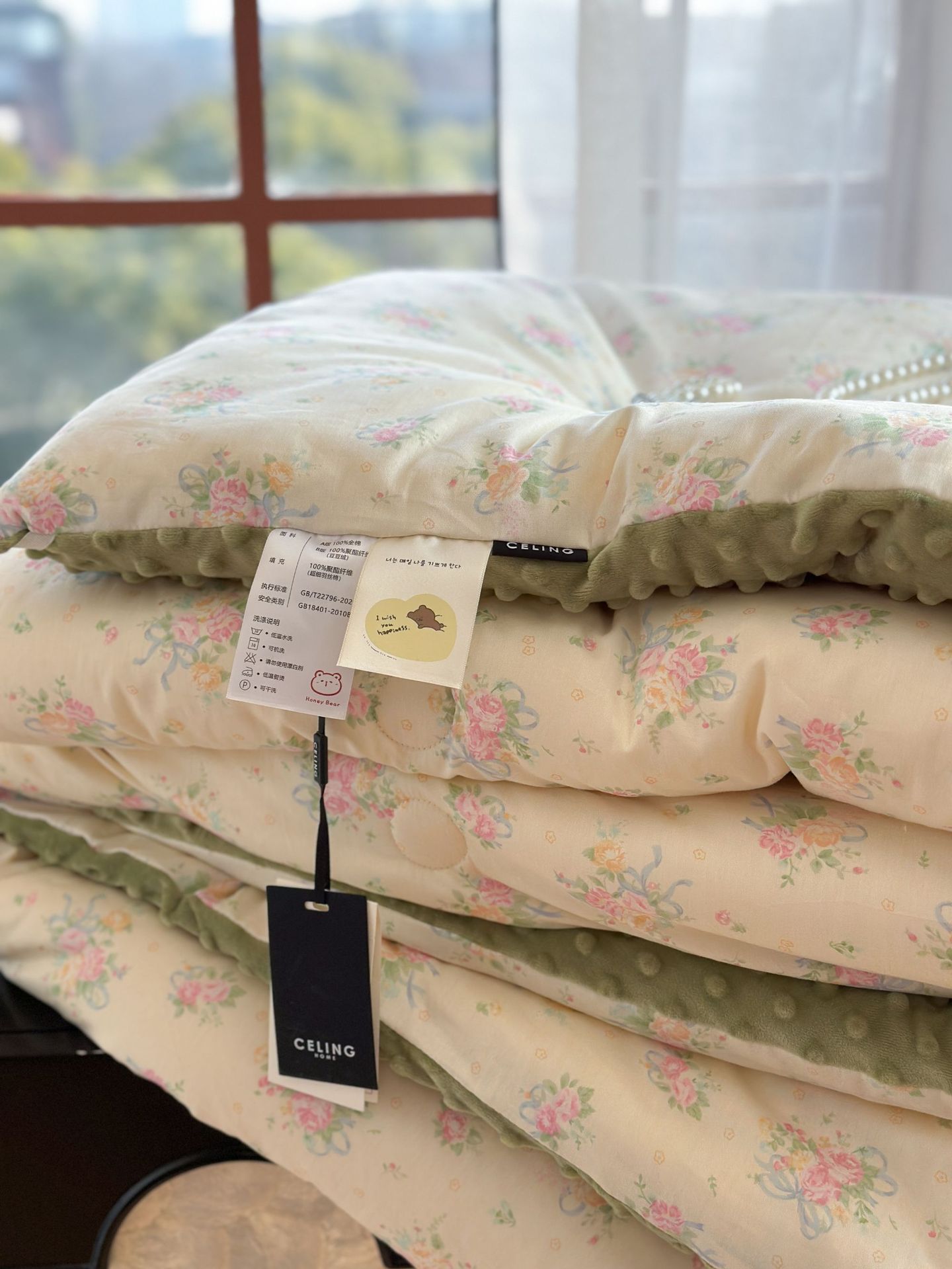 13372 All-cotton cartoon small floral print spring and autumn quilt soothing, bean quilt warm and fleece winter quilt core pic 119