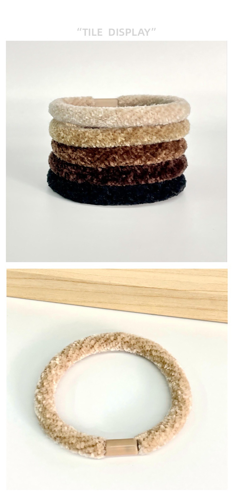 A new cross-border product, the plush hair band, is highly elastic and durable. It is a simple and elegant hair accessory for women with a high-end Korean look pic 6