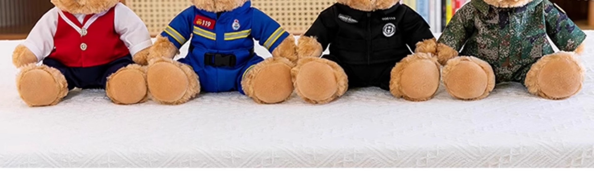 警察小熊公仔可爱消防员警官反光骑行服毛绒玩具礼物交警小熊玩偶详情15