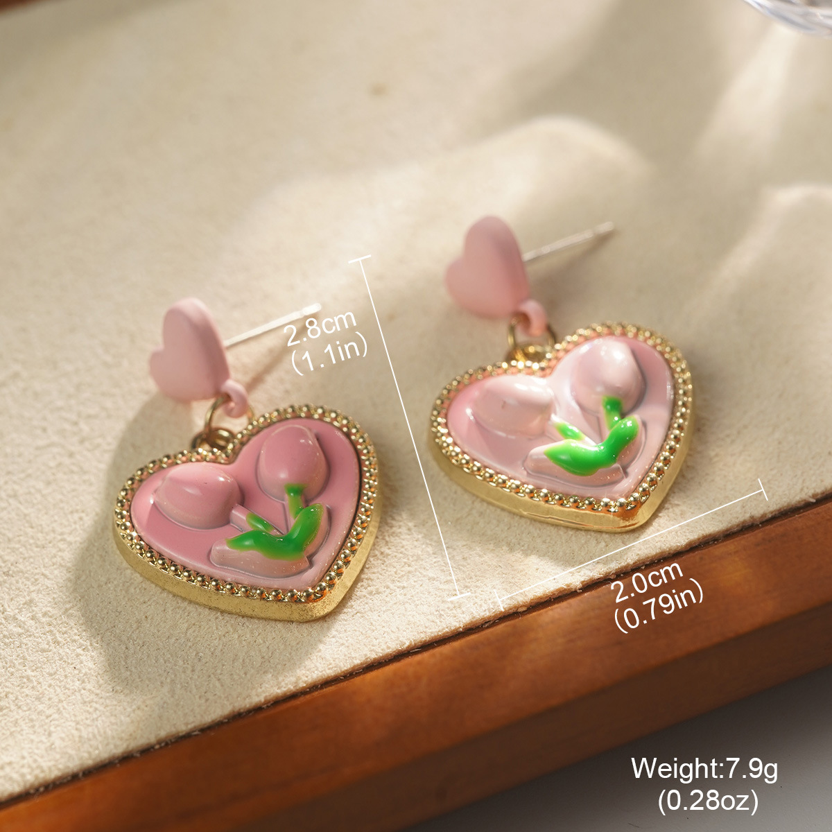 Candy-colored heart-shaped beaded necklace, summer dopamine smiling face heart-shaped collarbone chain, colorful color-blocking niche sweater chain pic 43