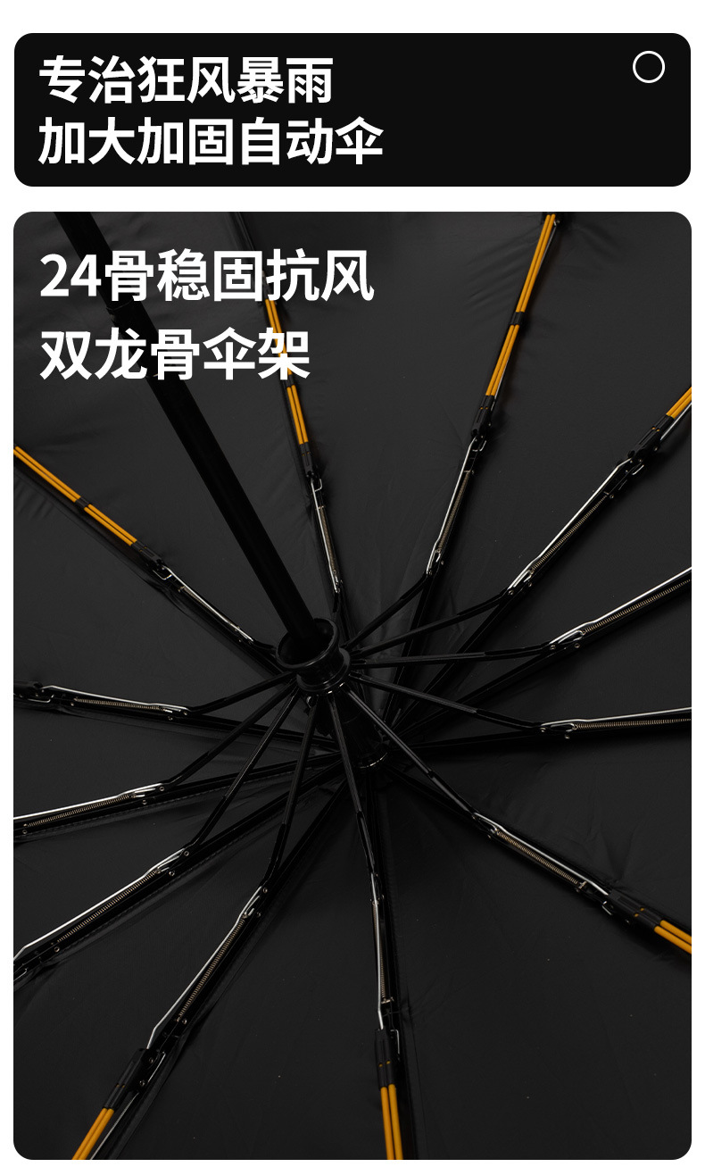 24骨大号自动雨伞女晴雨两用男加固抗风折叠太阳伞防晒紫外线遮阳详情7