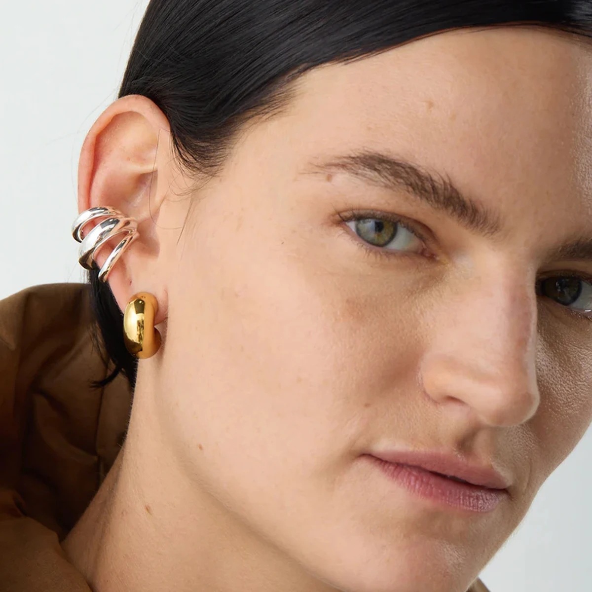New cross-border Ins-style internet-famous titanium steel ear bone clips, no ear holes, versatile and high-end, 18K gold stainless steel ear clips pic 4