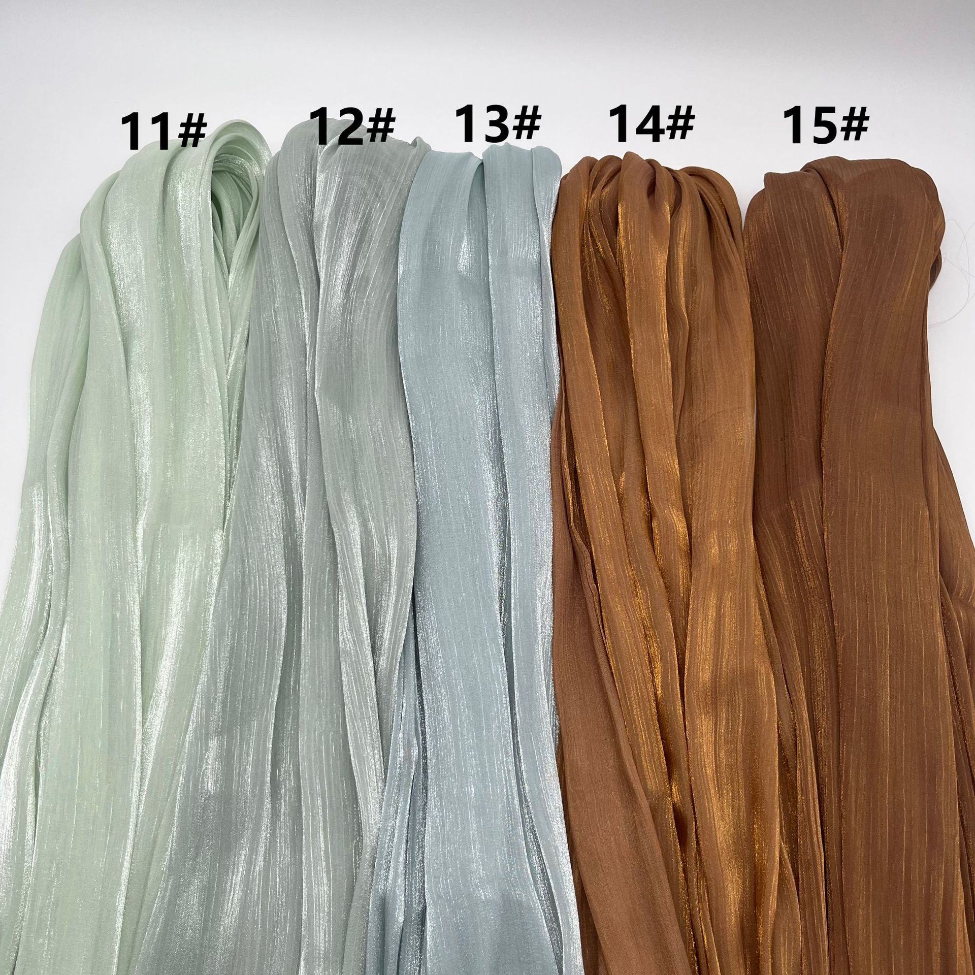 New cross-border shiny silk long scarf Shimmer Hijab Thin spring and summer silk scarf, gauze scarf, Malay headscarf pic 3