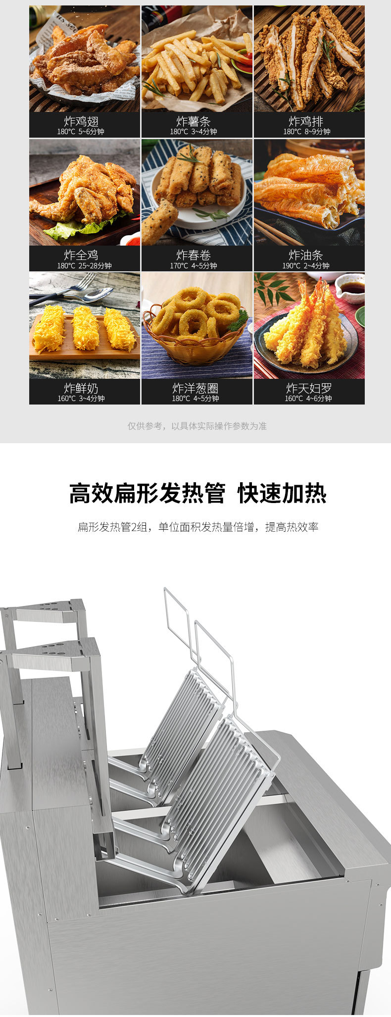 OFE-H226可升降商用电热油炸锅可翻转扁管炸炉滤油详情4