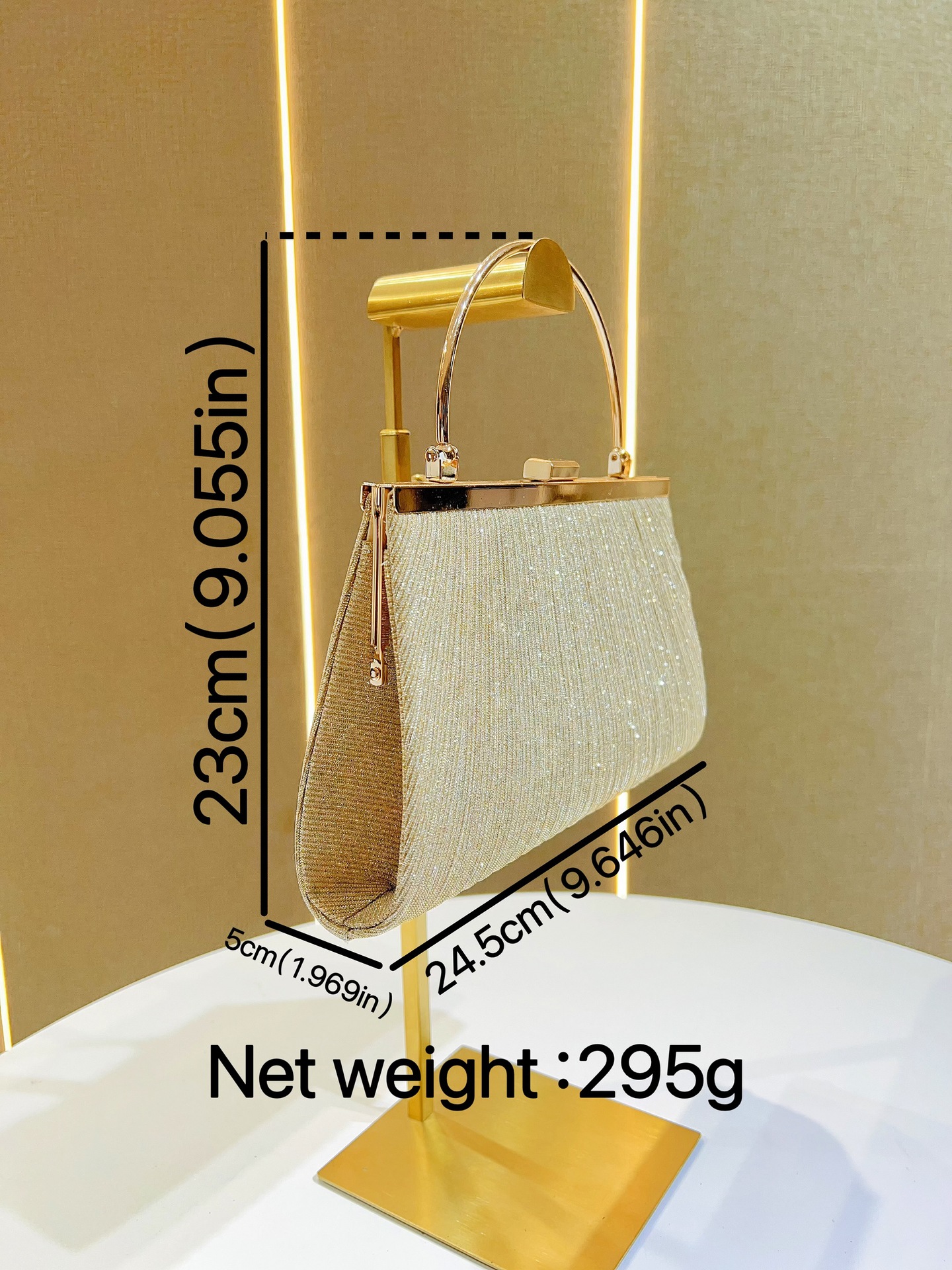 新款闪亮皱褶大容量手提包女公主包斜跨包晚宴包礼服包KTV手袋小详情1