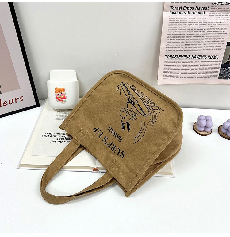 史比卡通帆布餐包加厚饭盒袋便当包防水手提保温袋学生大容量分隔详情32