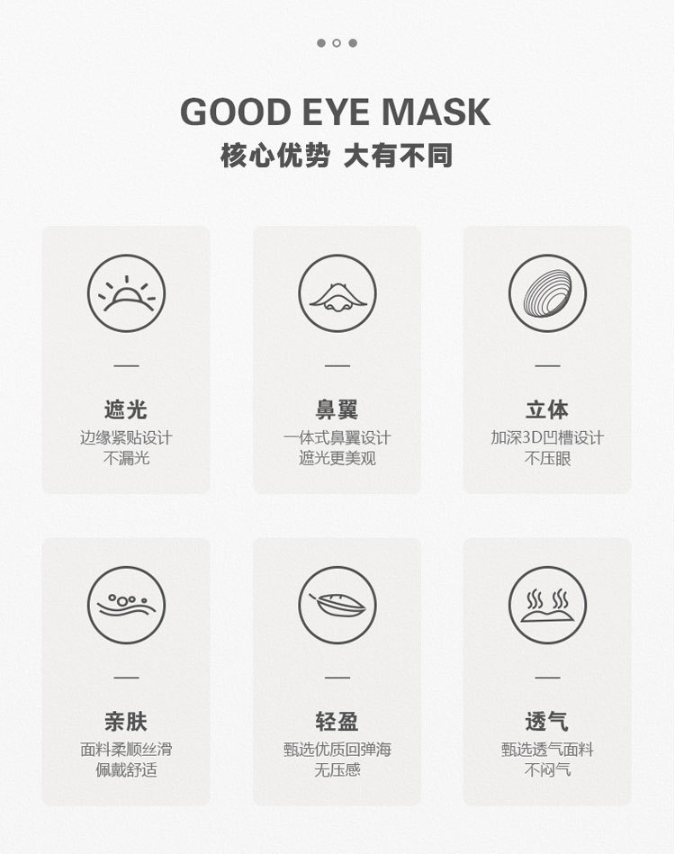 3D全遮光睡眠眼罩放松零压力夜间眼罩柔软透气午休缓解眼疲劳眼罩详情2