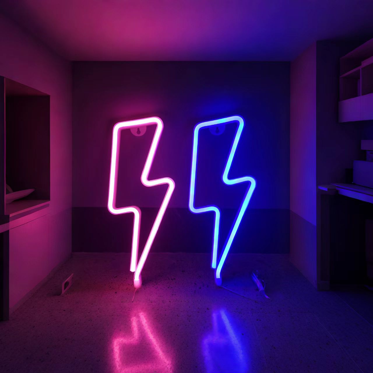 LED闪电霓虹灯墙面装饰挂灯节日派对氛围灯圣诞节日房间卧室布置详情6