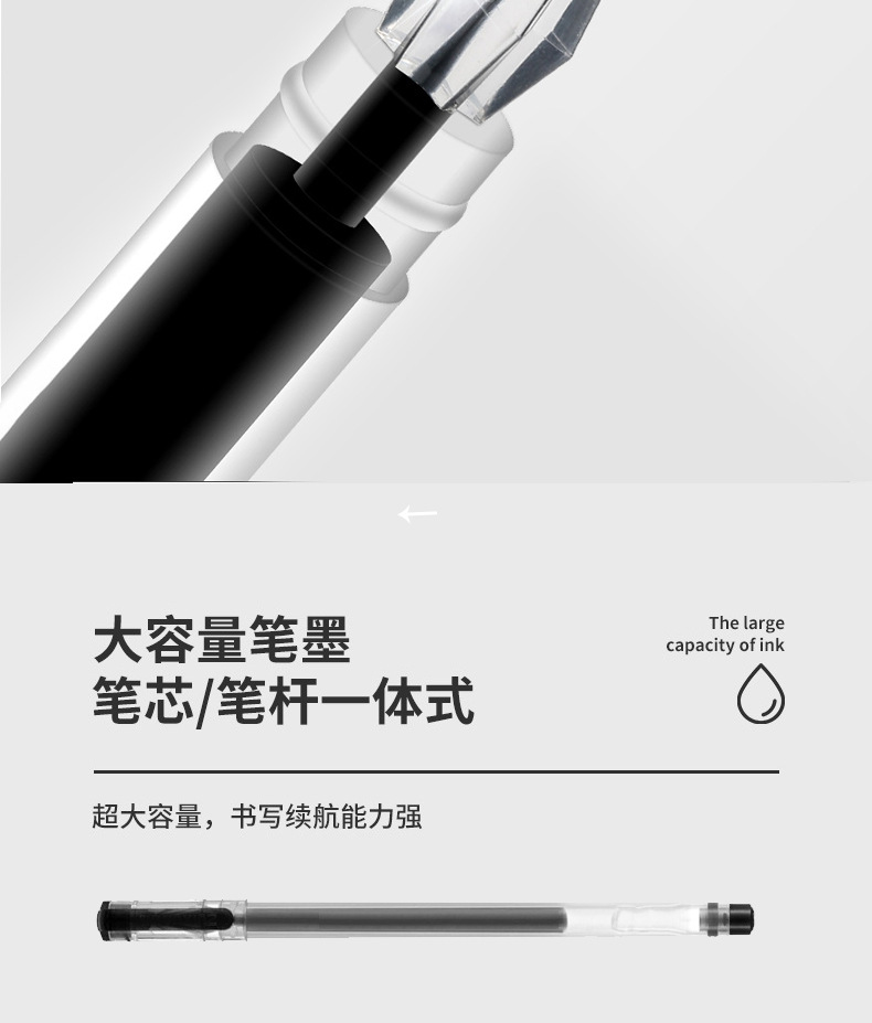 Wholesale of large-capacity diamond plastic full-needle gel pen for student examination signature, carbon 0.5mm pic 2