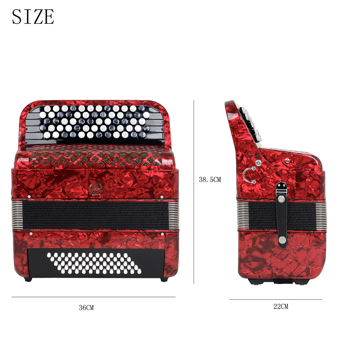 The Mebet 62-key 60-bass-Bayan accordion is a professional key-button accordion for beginners and performance instruments pic 1