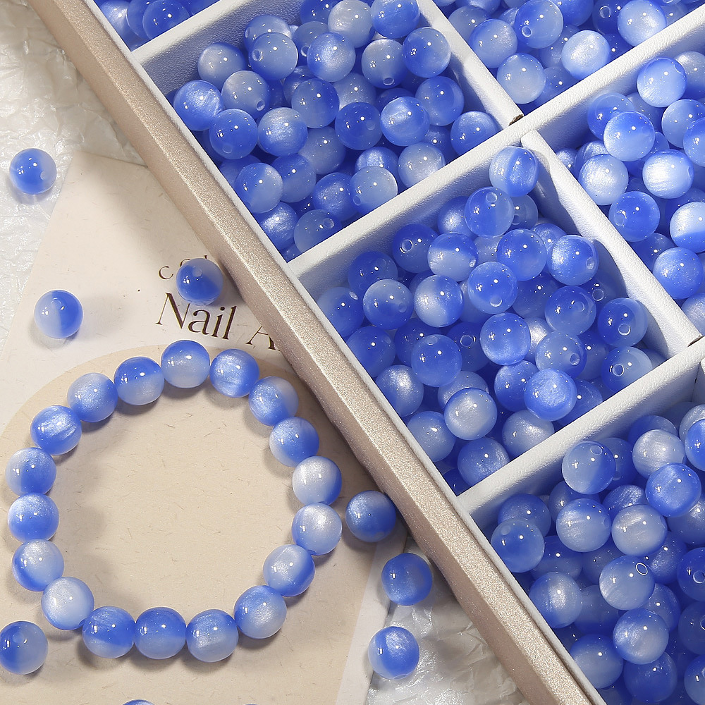 夏至双色仿猫眼石树脂圆珠散珠手工diy手链手串串珠珠子饰品配件详情13