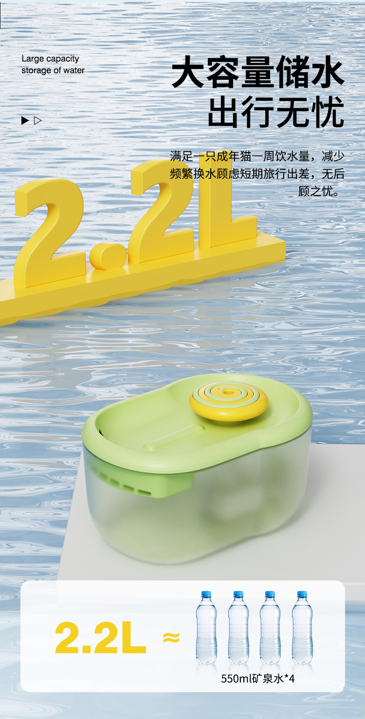 艾窝宠物饮水机猫咪饮水器自动活水智能喂水器恒温喝水大容量循环详情6