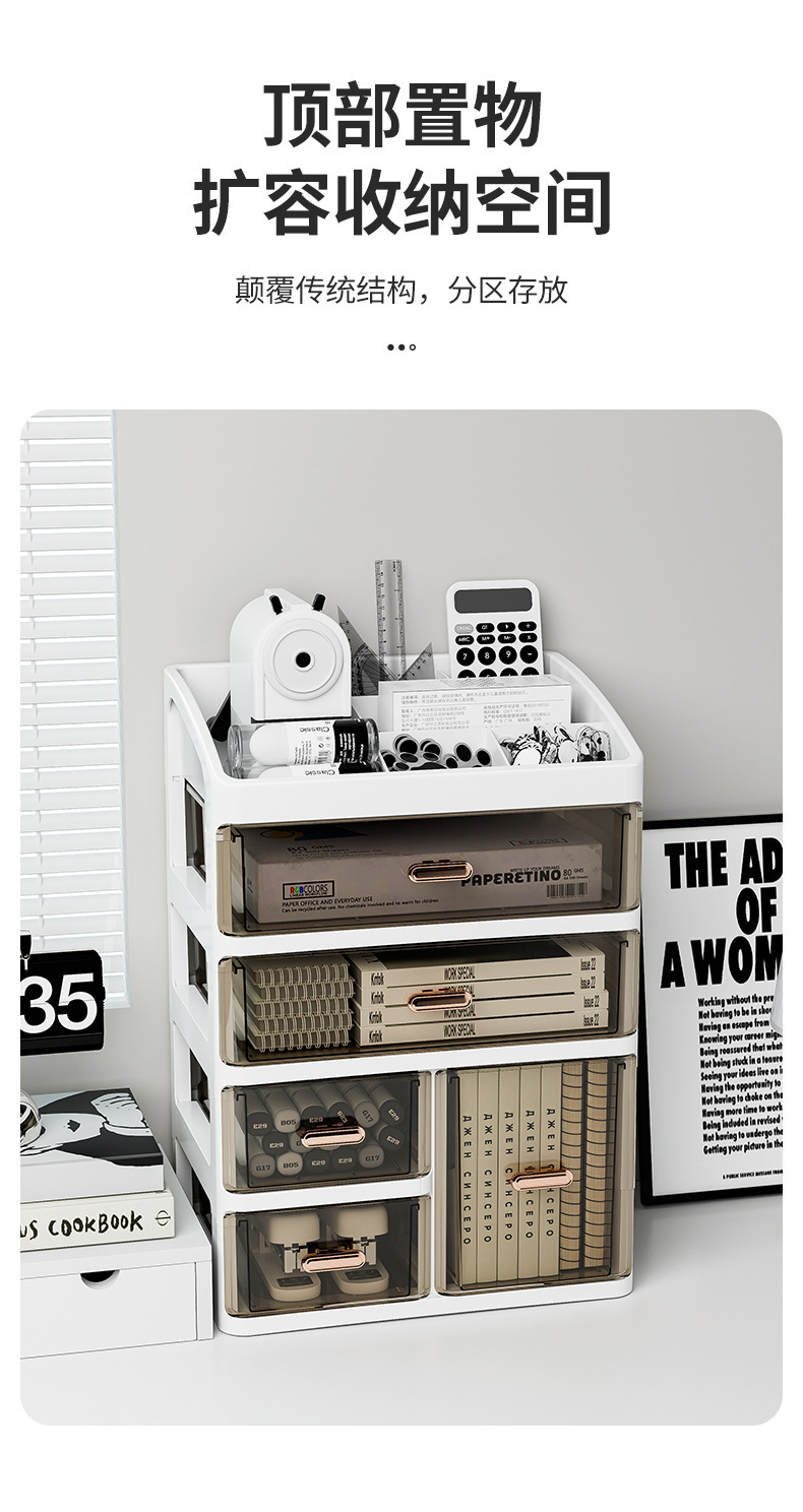 Storage box, desktop storage, drawer-type stationery, multi-layer storage rack, transparent large-capacity cosmetics, dressing table, and miscellaneous items pic 4