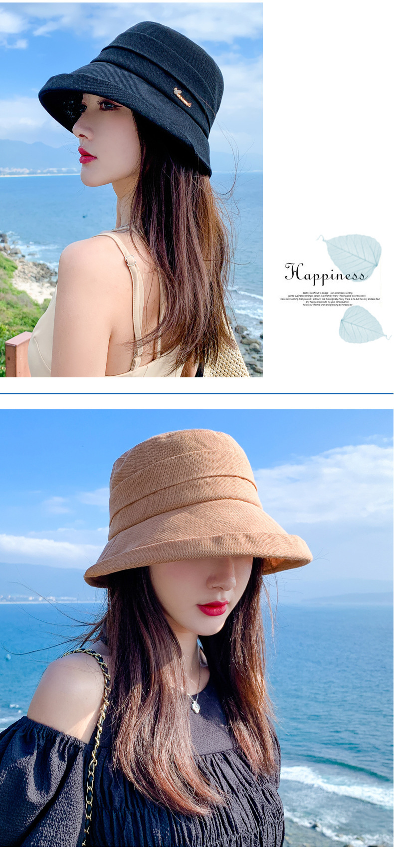 Early spring new style stylish hats for women Japanese-style fisherman hats are versatile. Summer sun protection and shade basin hats are trendy Korean-style sun hats pic 10