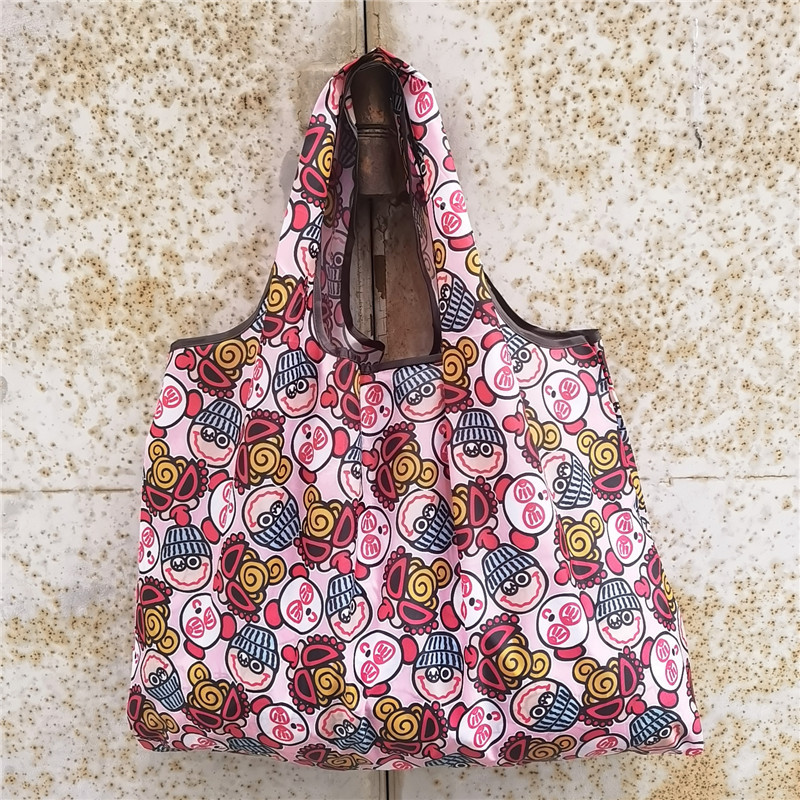 超大号卡通日本折叠环保购物袋防水尼龙买菜包收纳包米奇头手提袋详情14