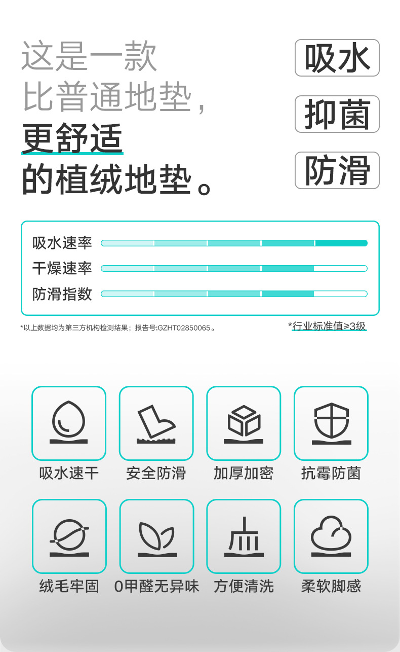 大江家居方形植绒趣味动物浴室地垫强吸水卫生间速干脚垫防滑垫详情4
