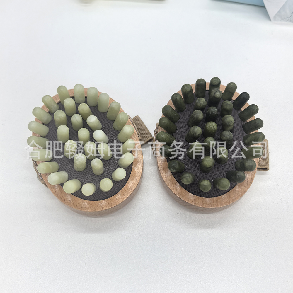 天然岫玉玉石气垫按摩器全身肩颈多功能颈椎按摩器头部按摩梳厂家详情8
