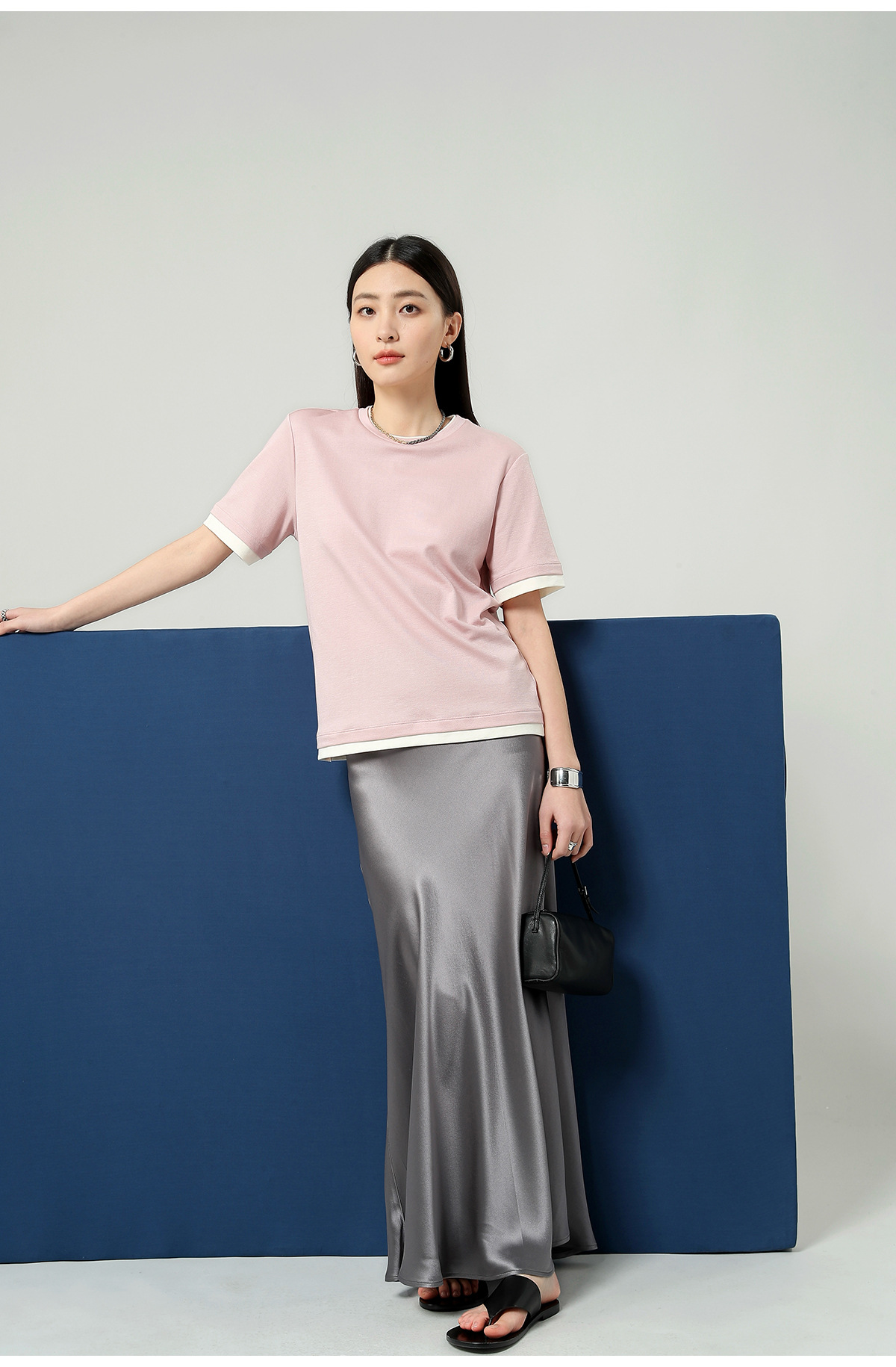 醋酸缎面丝光感柔软垂顺牛筋高腰长款半身裙女2025夏新款飘逸长裙详情24